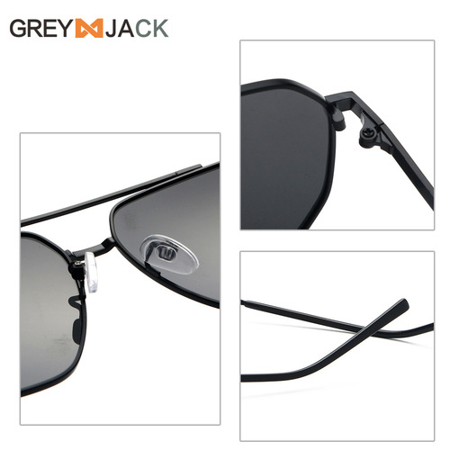 2024 New Cross-border Driving Fishing Sunglasses Polarized Glasses Men's Fashion Double Bridge Toad Sunglasses Wholesale