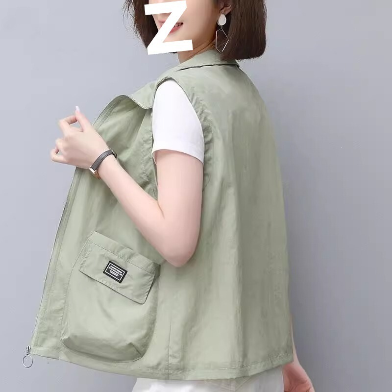 2026 Summer New Style Single-Layer Women's Vest Sun Protection Clothing Fashionable Outerwear for Middle-Aged Moms