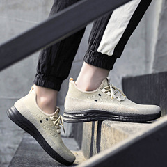 Men's Spring Summer New Flyknit Laced Lightweight Sports Casual Shoes for Men, Overseas Trend Shoes Factory Wholesale