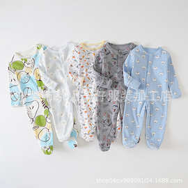 mapa新款儿童纯棉包脚哈衣柔软亲肤印花幼儿居家可爱卡通童3件套