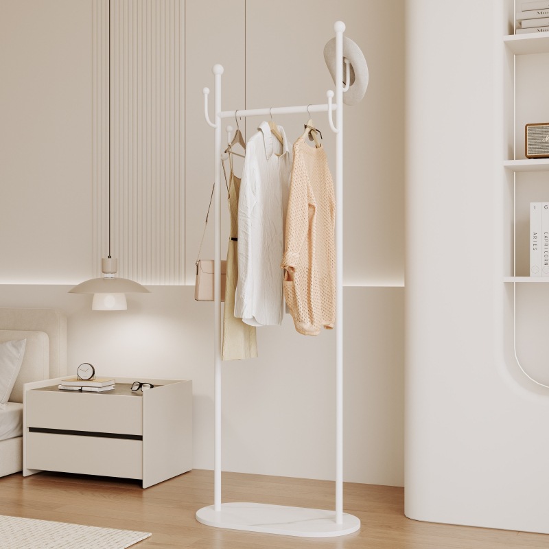 침실용 간단한 바닥걸이형 옷걸이, 금속 수직 가방 걸이, 소형 수납, 간단한 가정용 옷걸이