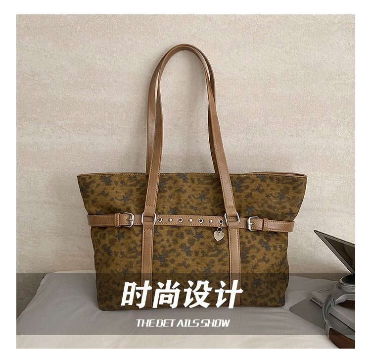 Túi tote đeo vai nách họa tiết da báo cổ điển, form lớn rộng rãi, phong cách tối giản — màu hồng, màu nâu, màu xám chi tiết 3