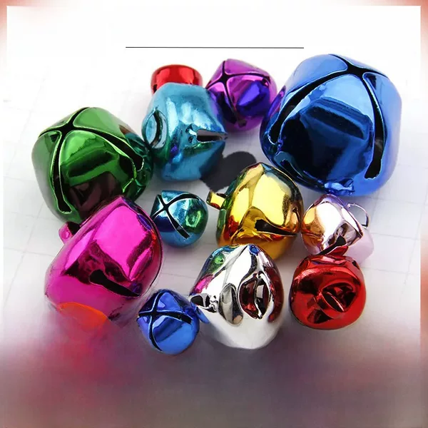Vacuum Plated Shiny Colorful Christmas Bells 6-38mm Cross-Shaped Openwork Garland Accessories Hanging Ornaments Iron Art