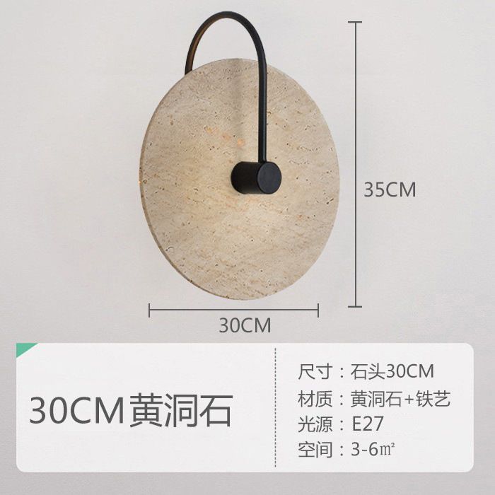 Residencias pasillo lámpara de pared faro de lámpara de pared redonda ovalada dormitorio de fondo de piedra de la villa amarilla cabecera de cama japonesa