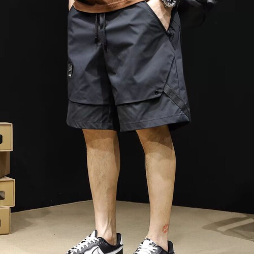 Men's Fashionable Straight Leg Medium Length Summer Thin Chiffon Shorts with 5-Finger Design