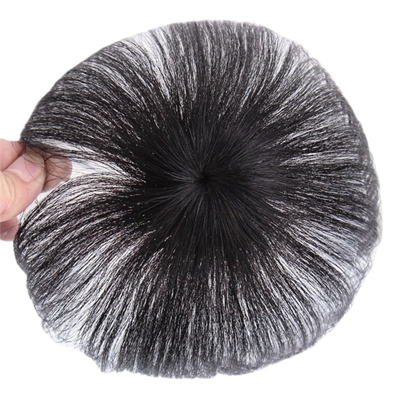 Peluca parche para el cabello de la cabeza que cubre cabello blanco una pieza cabello real cubierta del cabello superior femenino mullido parche para el cabello natural sin costuras femenino