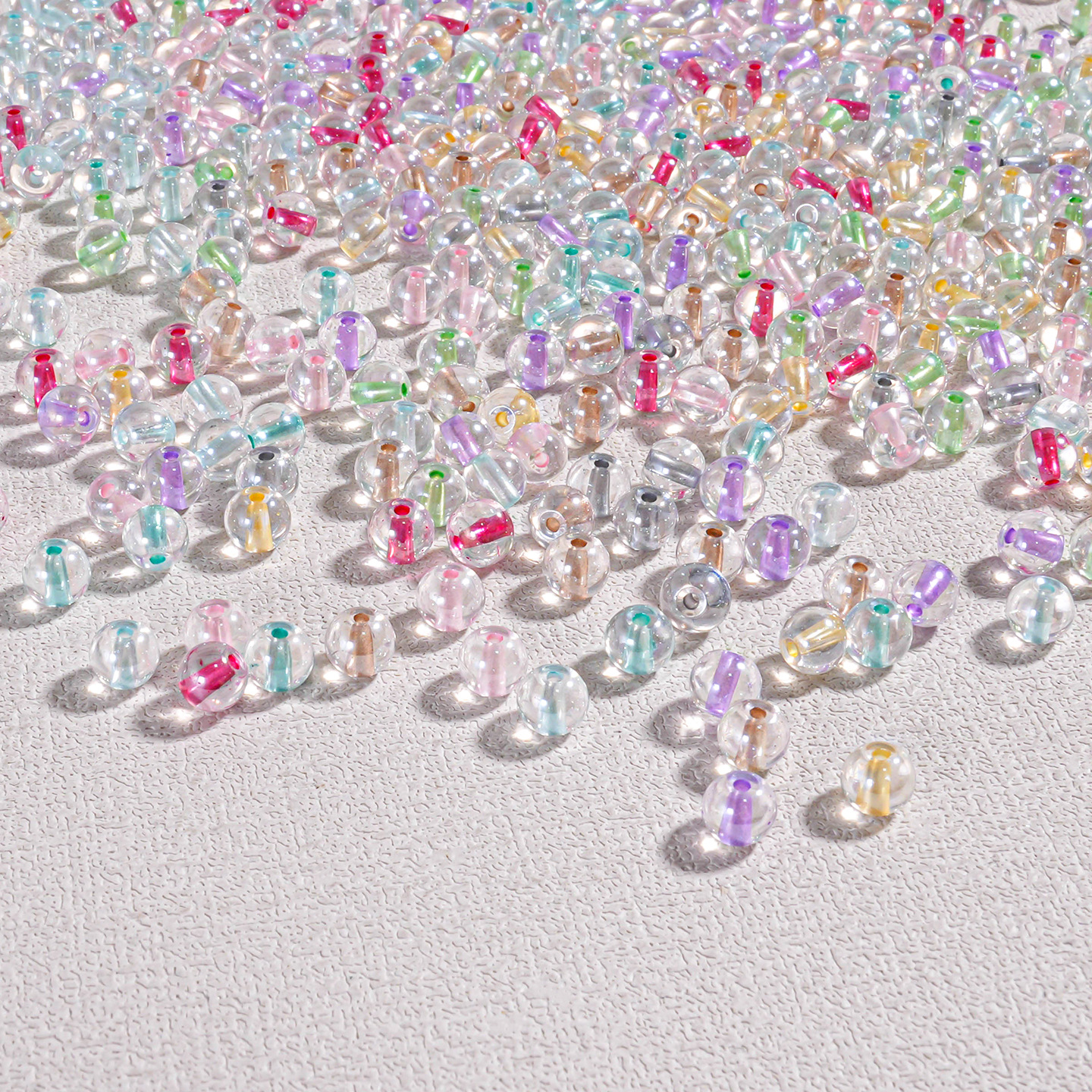 AB color transparente cuentas de arroz unicornio accesorios de joyería de acrílico con cuentas cadena de teléfono móvil material de bricolaje cuentas de mijo de vidrio