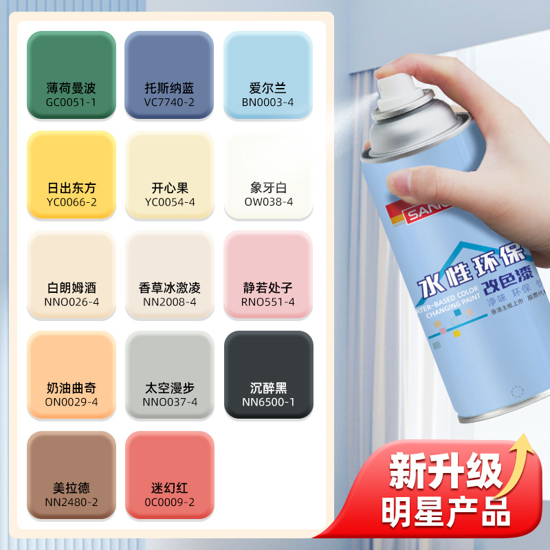 三和水性改色漆木器漆家用自刷木头白漆家具翻新木门柜子改色喷漆