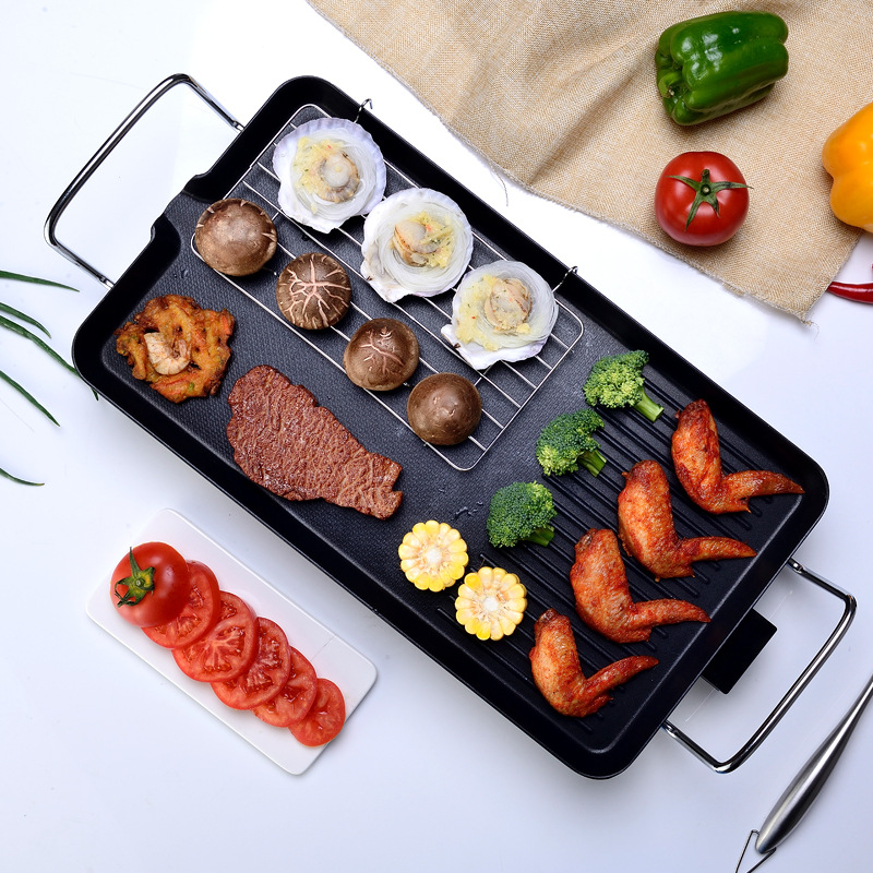 Barbecue plate household Electric hotplate Korean smokeless barbecue grill barbecue iron plate Barbecue rack Grill pan Oilpaper