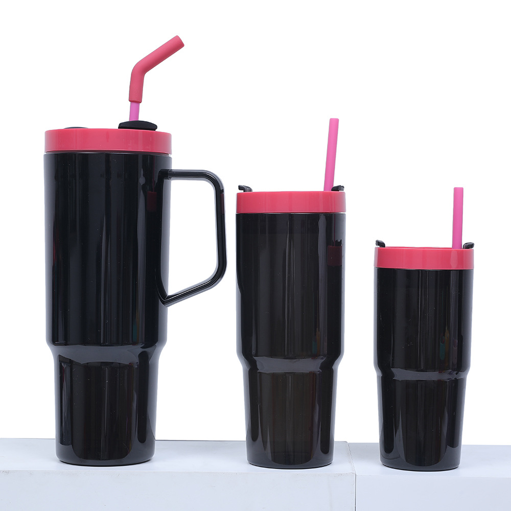 Taza de coche de comercio exterior transfronteriza de 40oz Taza de plástico gigante Juego de tres piezas con pajita Taza de agua de gran capacidad y alto valor