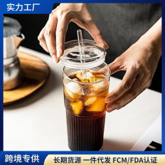 20oz大容量透明プラスチックストローカップ竹祭り蓋付きカップ高透PCジュース飲料ミルクティーコーヒーカップ