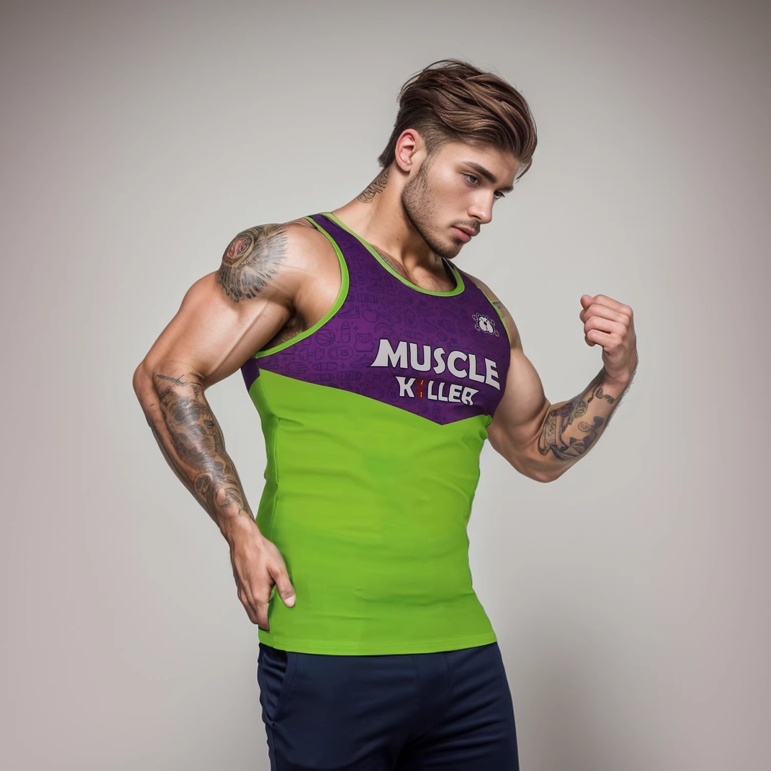 Quick dry elastic vest for gym for training