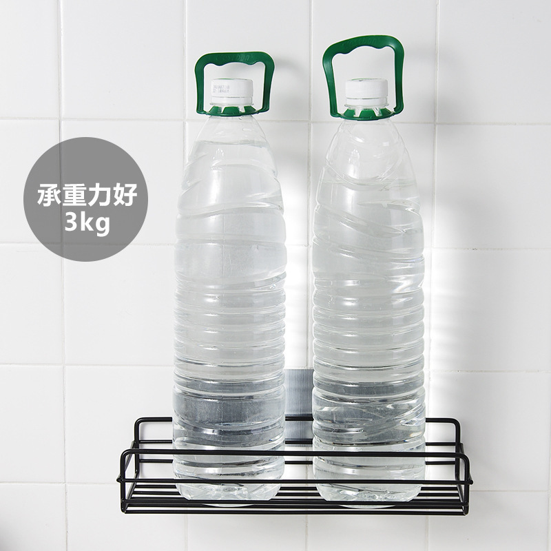 錬鉄製のバスルームトイレ収納ラック壁掛けシャワージェル収納ラック黒と白のパンチフリートイレタリーラック|undefined