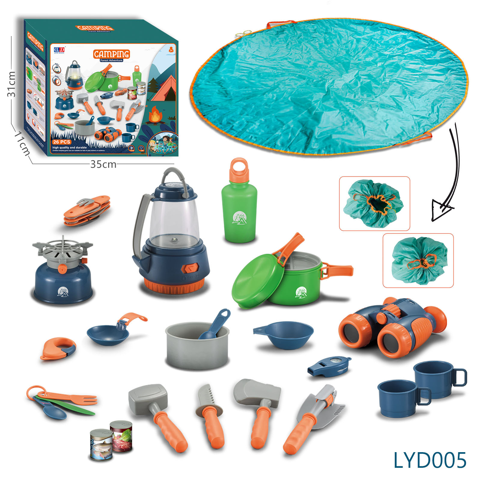 Juego de vajilla educativa para niños, para camping, picnic, con walkie-talkies, utensilios de cocina, para jugar al aire libre.