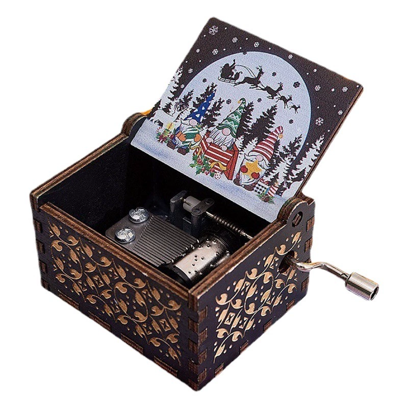 Деревянная Музыкальная шкатулка с ручным приводом Merry Christmas Music Shock украшения для киосков оптом изысканные подарки