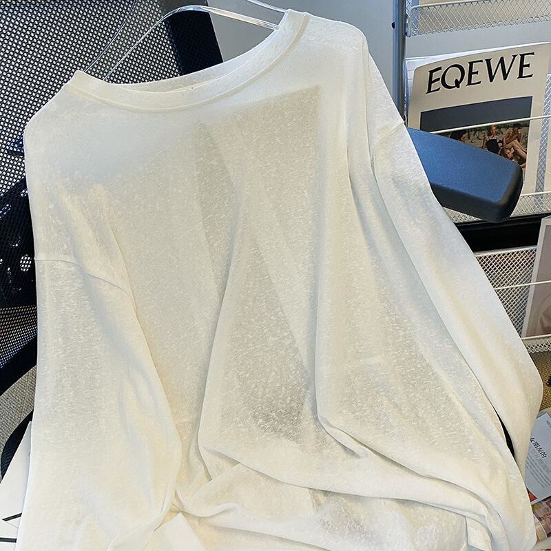 1.00 kg-150.00 kg Large Size Women's 2023 New Spice Girls Backless Lace-up Long Sleeve Sun Protection Blouse Women's Summer Cardigan