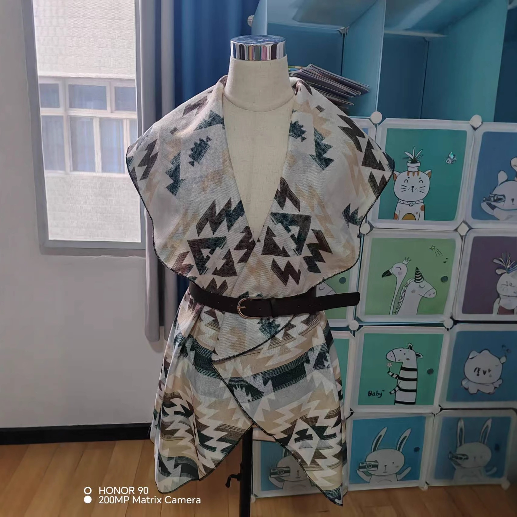 2025 European and American Clothing Amazon Independent Station Digital Printing Sleeveless Vest Cross Collar Cardigan Shawl Jacket