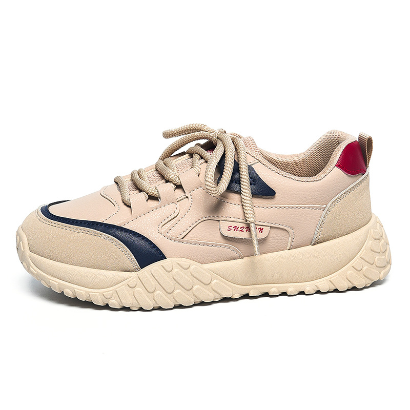 K5203 Cushioning Genuine Leather Sneakers For Women 2025 New Autumn Maternity Non-Slip Lightweight Training Shoes_voghion.com