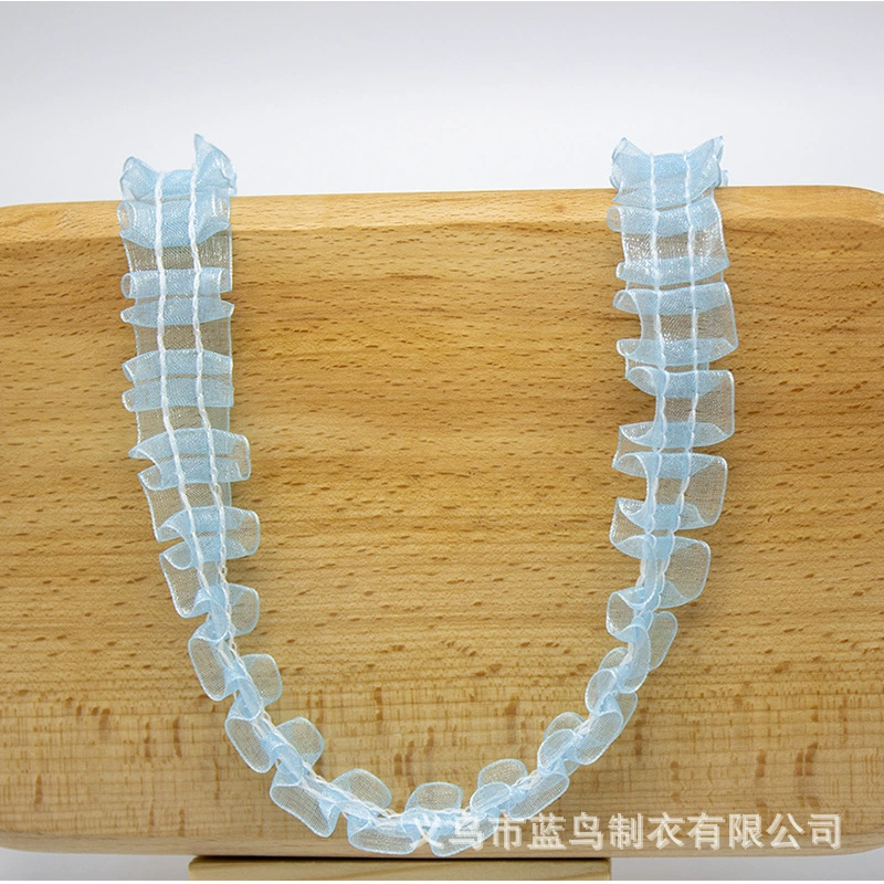 В наличии 2 см пряжа с изгибом кружево с рюшами неэластичная тесьма сцена украшение Подарочная коробка Упаковка тиара DIY ручной работы