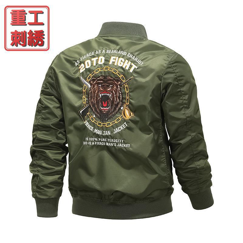 Spring and Autumn New Air Force ma1 pilot jacket men's heavy embroidery baseball uniform plus size coat workwear jacket fashion Spring and Autumn New Air Force ma1 pilot jacket men's heavy embroidery baseball uniform plus size coat workwear jacket fashion