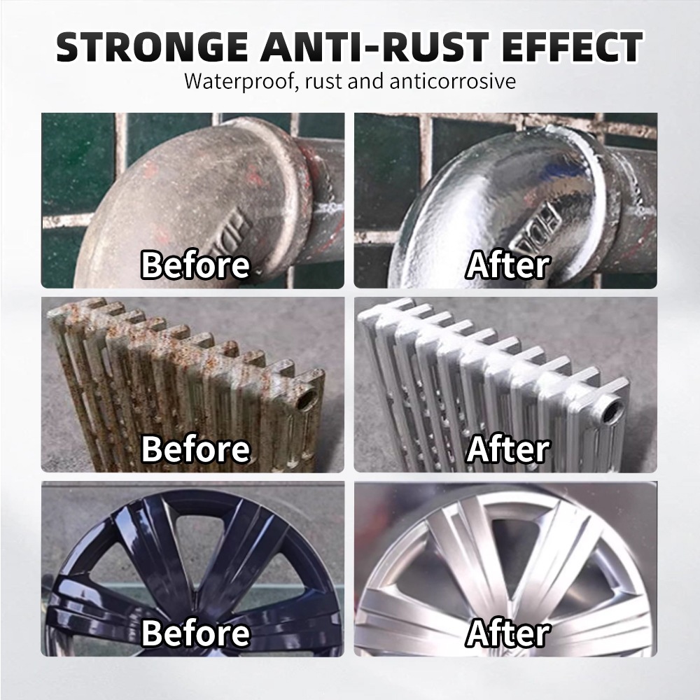 Chrome-plated self-painting stainless steel spray paint, rust-removing metal anti-rust paint, galvanized electroplated silver paint, silver-colored paint
