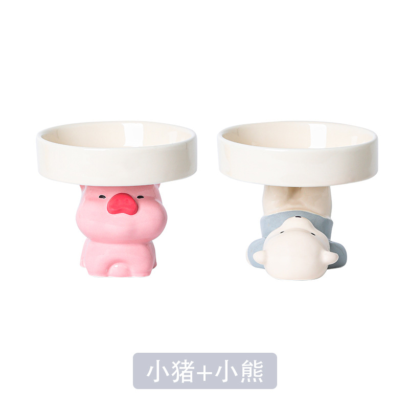 파란곰 그릇 + 핑크 돼지 그릇