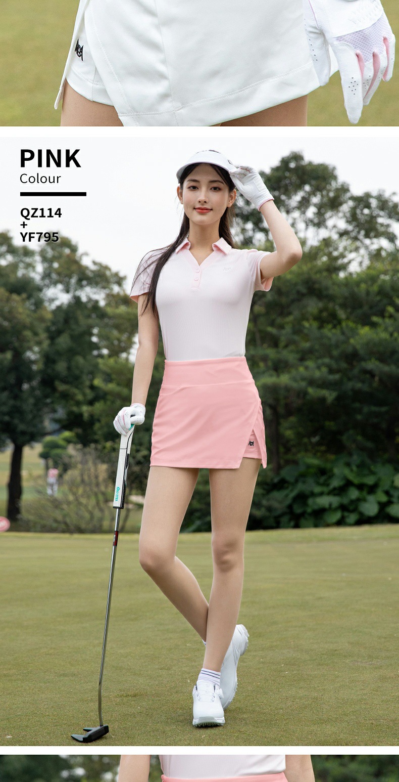 Váy golf nữ xẻ tà nhẹ dệt kim đàn hồi cao — QZ114 váy hồng [váy hơi xẻ/dệt kim đàn hồi cao/dài chân], QZ114 váy trắng [váy hơi xẻ/dệt kim đàn hồi cao/dài chân], QZ114 váy đen [váy hơi xẻ/dệt kim đàn hồi cao/dài chân] chi tiết 5
