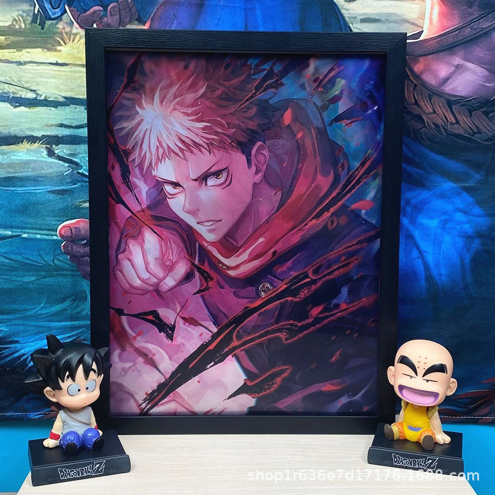 Anime Naked Eye 3D Stereo Change Figure Wholesale Ghost Extinguishing Blade Spell Back To Battle Seven Dragon Ball One Piece PET Raster Painting