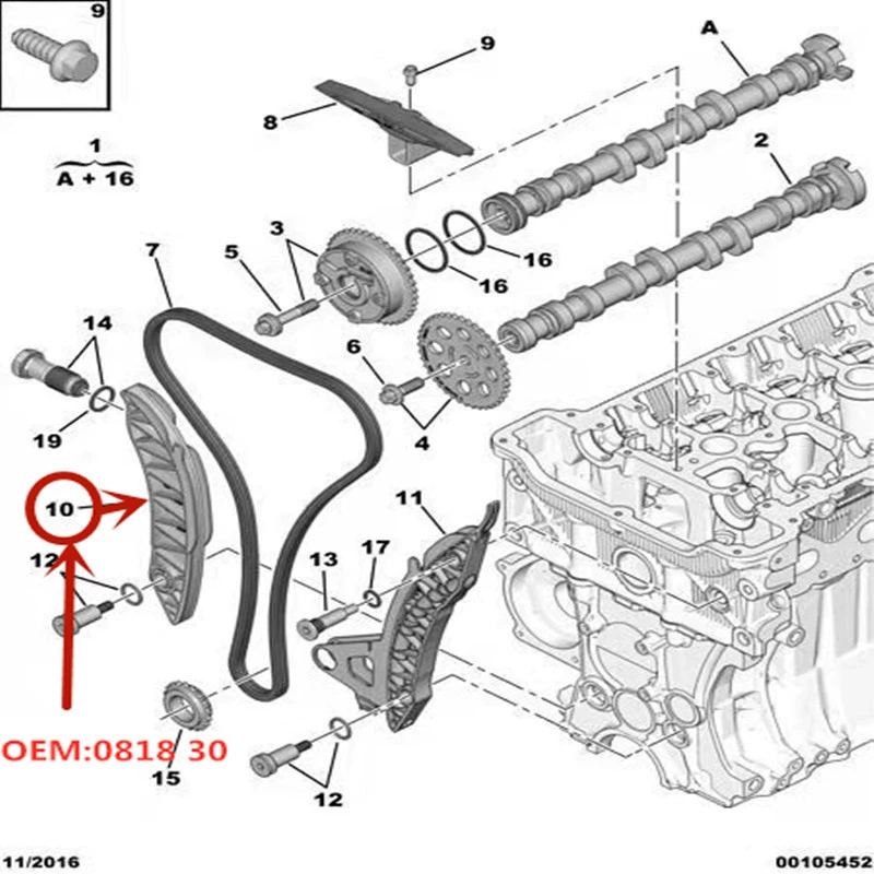 081830 Применимо к Peugeot 207CC 3008 308 RCZ Citroen DS5 C4 Picasso — крышка ремня ГРМ