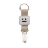 Apricot (silver metal hat clip) white square smiley face
