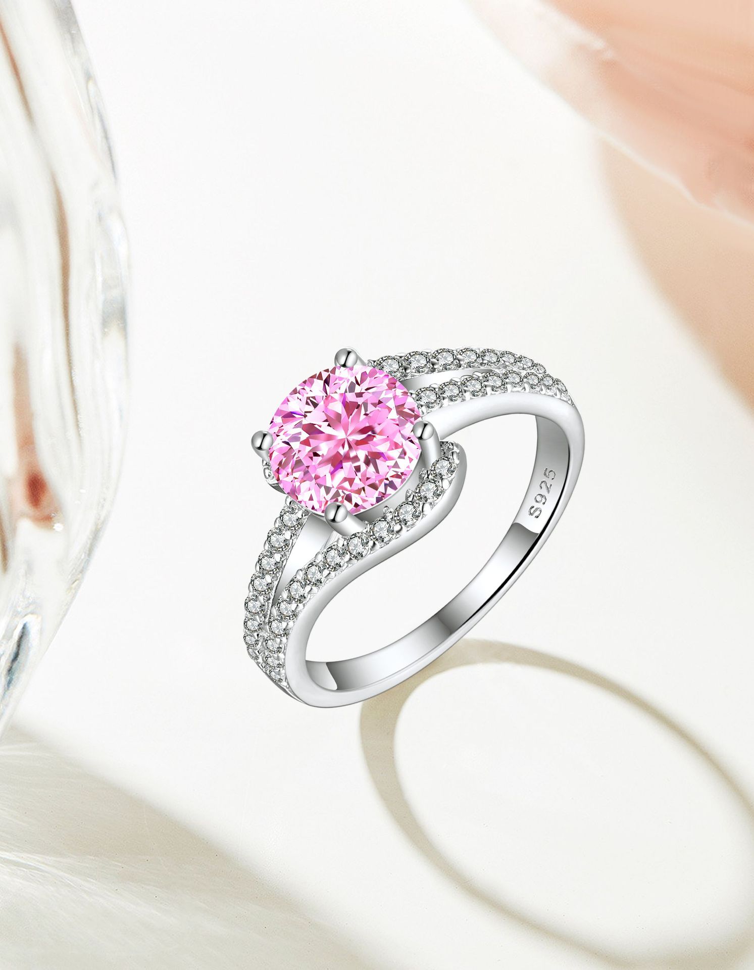 7g Weight High Carbon Diamond Inlay Material Rings Classification 1 Piece Quantity Holiday, Daily Occasion 925 Sterling Silver Material Water Droplets Pattern Women's Gender Inlay Design Simple Style, Classic Style Style 925 Sterling Silver High Carbon Diamond Water Droplets Rings 6
