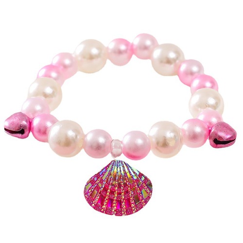 Children's bracelet for little babies, cute cartoon princess imitation pearl bangles, factory wholesale, street vendor supply