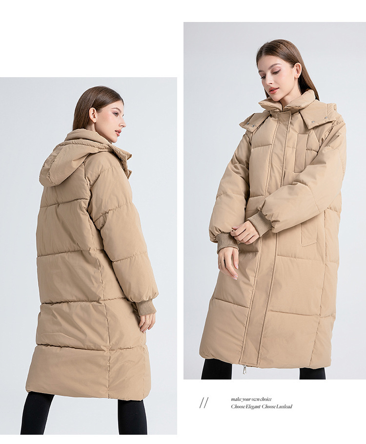 Women's Long Padded Coat Oversized Hooded Parka For Winter_voghion.com