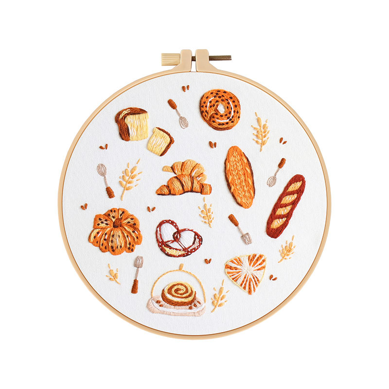 Bordado de postres de pan, kit de paquete de material de bricolaje hecho a mano, juego de costura, Amazon, inglés transfronterizo, nuevo producto original