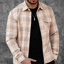 休闲外套男士衬衣亚马逊衬衫欧美跨境格子长袖春秋冬新款厂家直销
