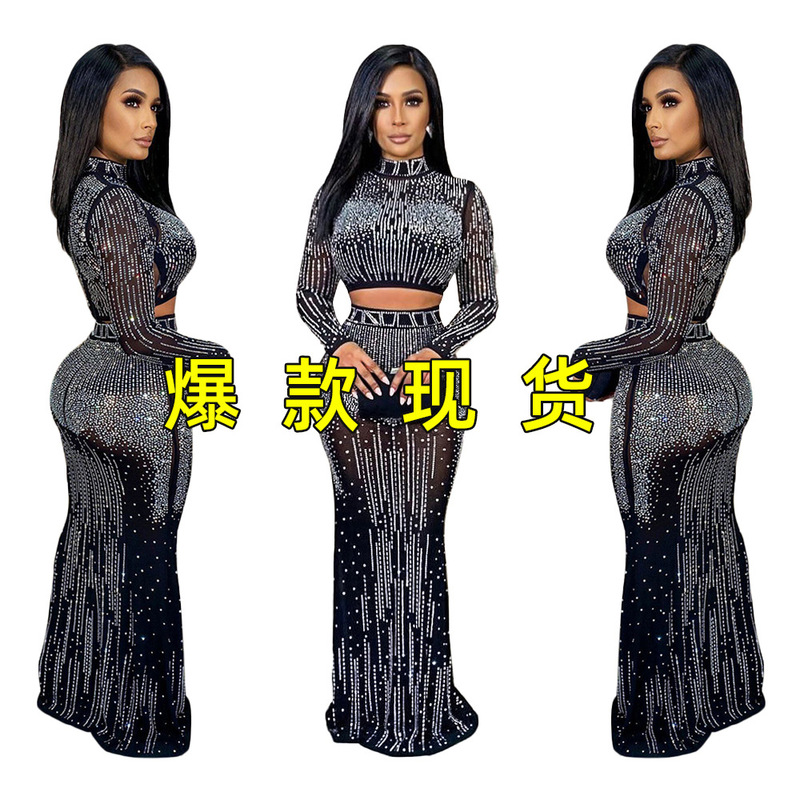 S390227 Cross-Border Amazon Women's Prom Dress Evening Dress Elegant Sexy Hot Diamond Skirt Suit for Women S390227 Cross-Border Amazon Women's Prom Dress Evening Dress Elegant Sexy Hot Diamond Skirt Suit for Women