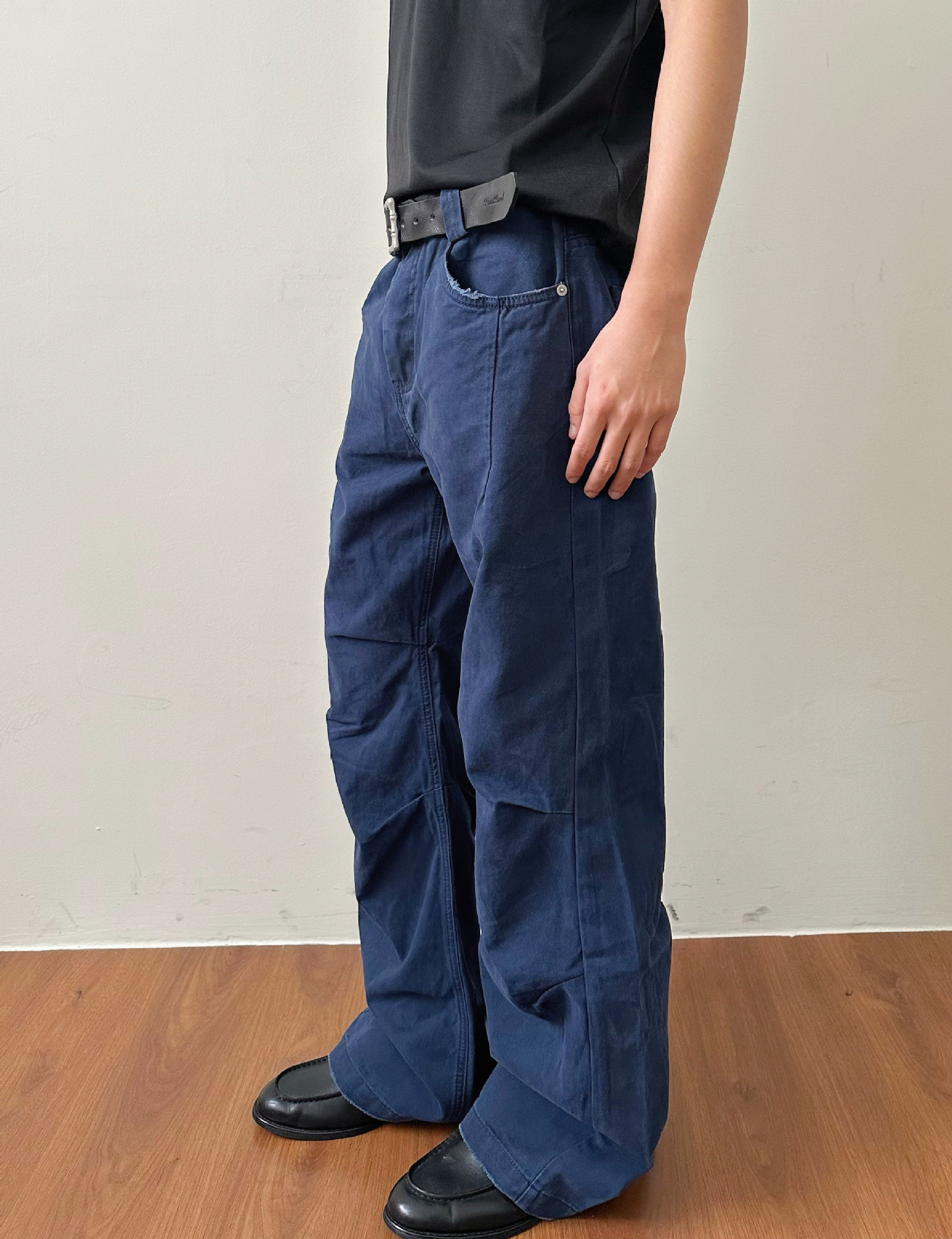 MADEEXTREME Washed Blue Straight-Leg Trousers