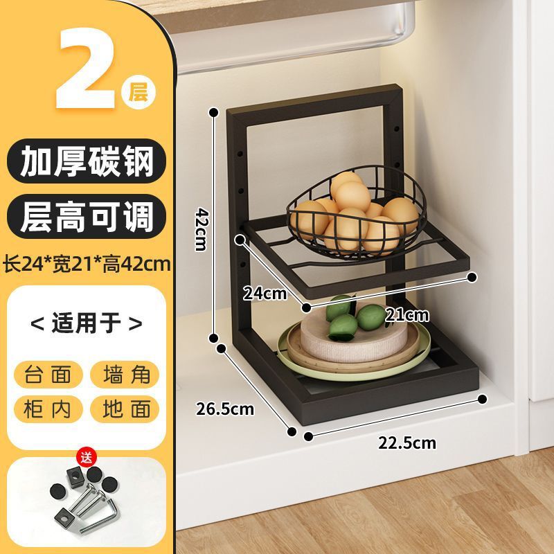キッチン棚鍋棚ステンレス家庭用鍋具収納棚下水槽戸棚戸棚釘なしコーナー壁掛け|undefined