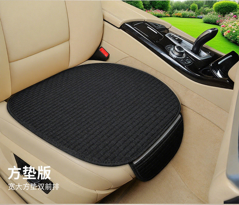 New Universal Linen Car Seat Cushion, Breathable Cotton-Linen Anti-Slip Seat Cover for All Seasons, Simple Design