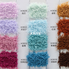 2.8支羽毛珊瑚绒单边半边花式手混线手作毛线钩针特种纱线现货批