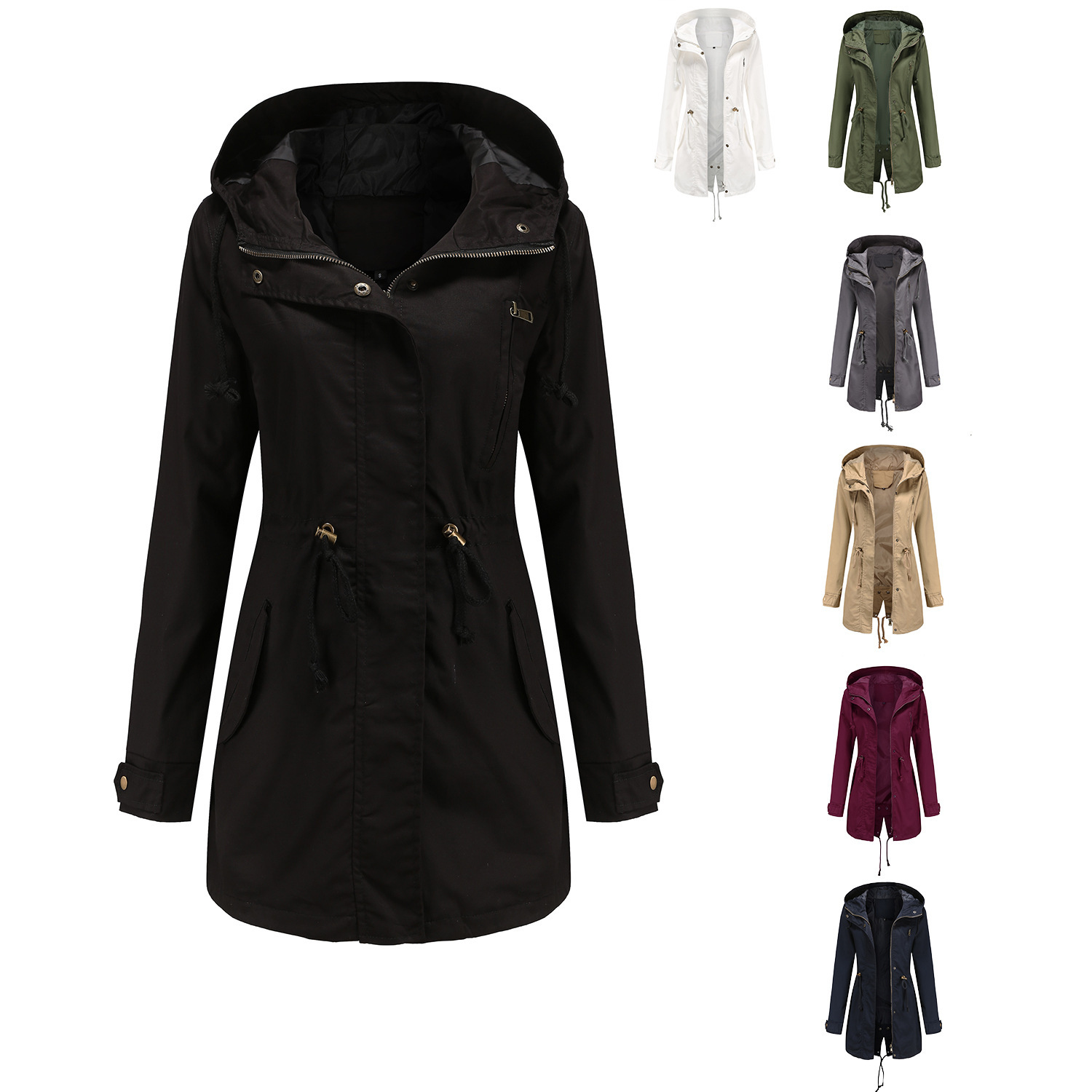 Cappotto casual da donna primaverile e autunnale, abito da donna sottile in tinta unita sciolto_voghion.com