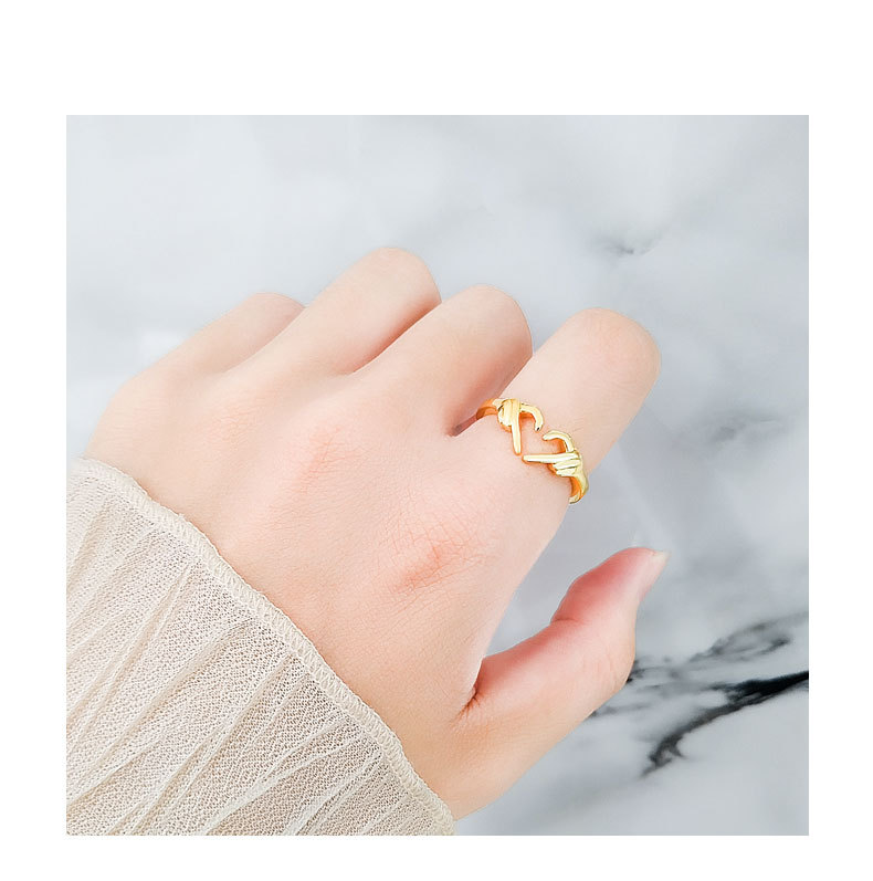 All Seasons Season 925 Sterling Silver Letter Gesture Heart Shape Rings 925 Sterling Silver Rings