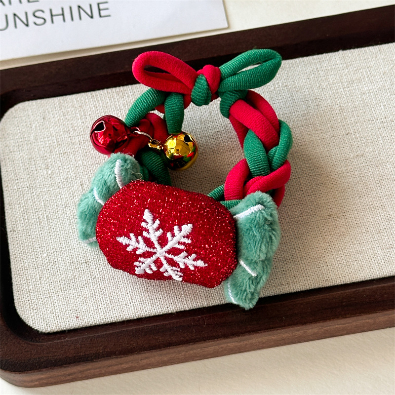 20g Weight Hair Tie Hair Accessories Type 1 Piece Quantity Holiday, Festival Occasion Flannel Material Christmas Festival Christmas Tree, Santa Claus, Elk Pattern Women's Gender Cute Style Christmas Cute Women's Christmas Tree Santa Claus Elk Flannel Hair Tie 10