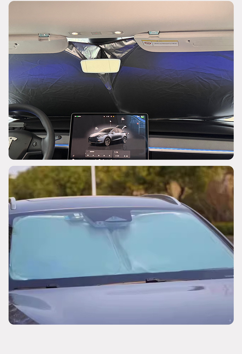 Car Sunshade Front Windshield Titanium Silver Sunshade Summer Car Sun Protection Heat Insulation Sunshade Front Panel