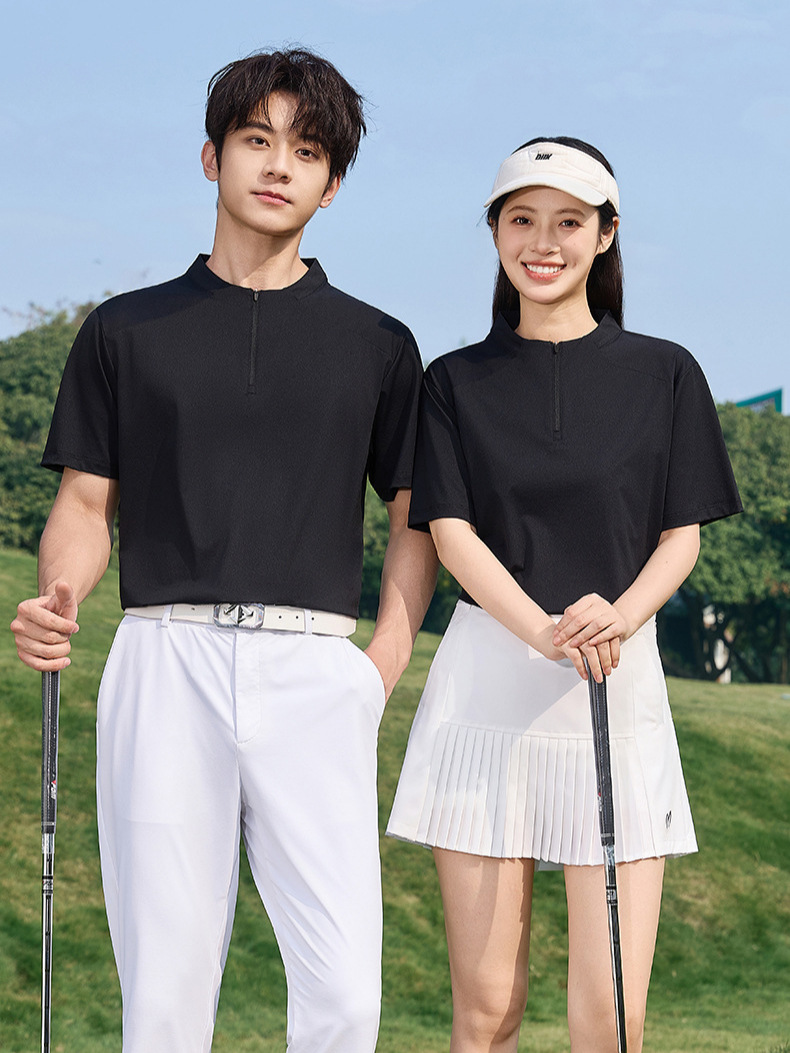 Golf de verano polo personalizado camiseta de cuello redondo camiseta deportiva al aire libre transpirable secado rápido mangas cortas para hombres y mujeres