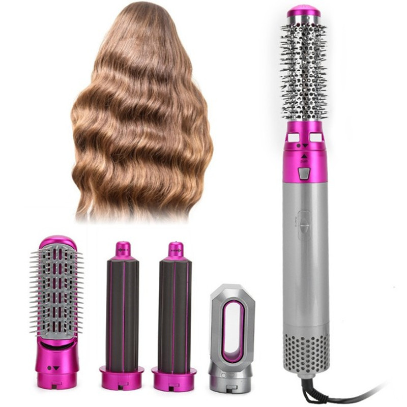 Amazon's New Five-in-one Hot Air Comb Hair Dryer Multi-functional Styling Comb Straight Curly Hair Dual-use Cross-border Factory
