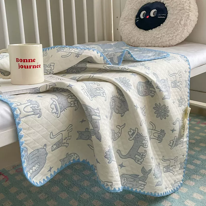 儿童A类母婴级全棉三层纱布夏被盖毯婴儿被子空调宝宝盖毯毛巾被