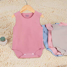 男女宝宝德绒无骨包屁衣新生婴儿春秋冬无袖三角哈衣连体爬服睡衣