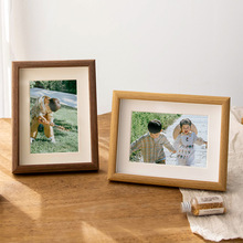 木质感相框摆台6寸7框架挂墙洗照片做成相册挂墙加打印高级感框架