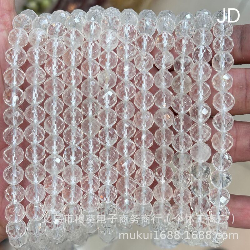 高品質のナチュラルホワイトクリスタルラウンドビーズルースビーズ DIY ブレスレットネックレスジュエリーアクセサリー半完成ビーズ卸売|undefined